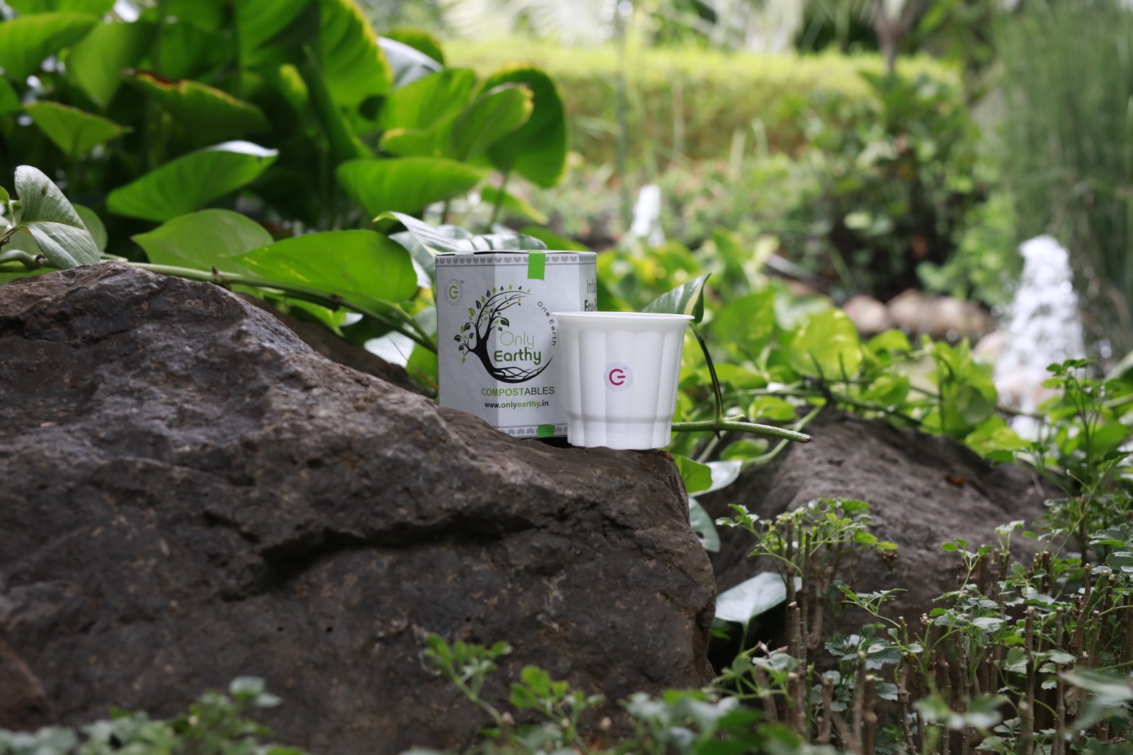 Only Earthy compostable glass plant-based drinkware